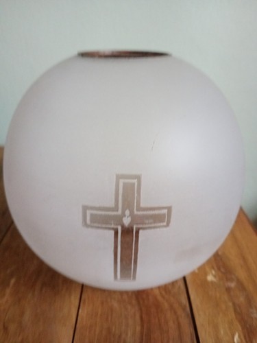 Globe verre givré croix - globe,