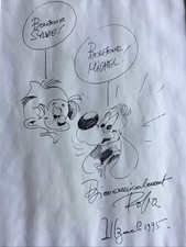 ROBA Boue et Bill dédicace dessin original