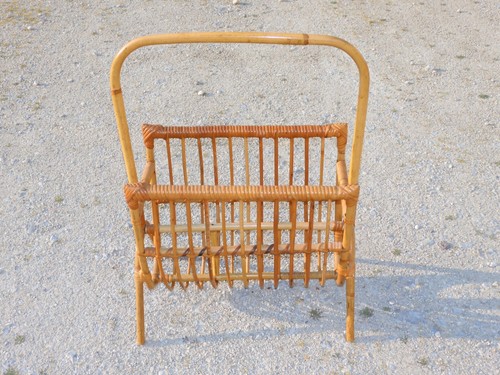Ancien porte revues rotin - -ancien,