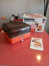 Vintage, Yaourtière SEB orange de 1978, état au top, avec sa boîte et notice