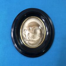 ancien cadre reliquaire en cheveux XIXe verre bombé Relique Souvenir Napoléon 3