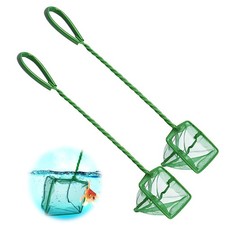 2 pièces Carré Épuisette Filet de Pêche Epuisette Aquarium Petit Filet de Pêc...