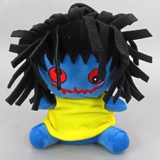 Peluche poupée bleue (jaune)