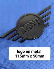 1 Logo Mini Cooper one s  jcw 11.5cm x 5cm  Emblème Noir Brillant 