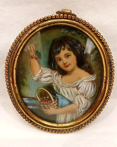 Portrait miniature jeune - , fille