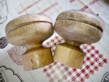 2 pieds boules tournés main pour meubles  chéne  occasion  tbe 