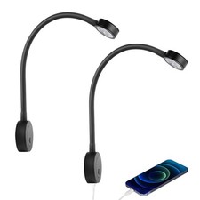 Lampe de lecture LED 12V camping-car lit murale chevet col de cygne flexible ...