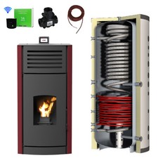 Granulés / Chaudière à Pellets 12 Kw Rouge Avec Hygiene-Pufferspeicher Chauffage