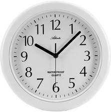 Horloge murale contemporaine Atlanta blanche à pile - 459-0