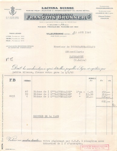 1939 farine lactina - 1939,