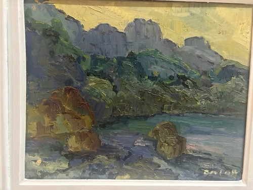 Tableau ancien huile paysage - tableau,