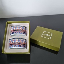 CHRISTOFLE Pavillon - 2 Ronds de Serviette en Porcelaine de Limoges Dhoria Boîte