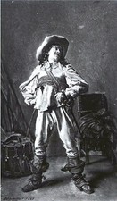 Le MOUSQUETAIRE RIEUR (par MESSONNIER) - Gravure du 19e siècle Grand Format