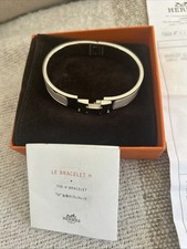 Bracelet Hermes Clic H Argent/Beige