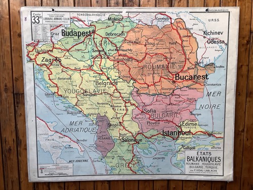 Ancienne carte scolaire - carte, vidale