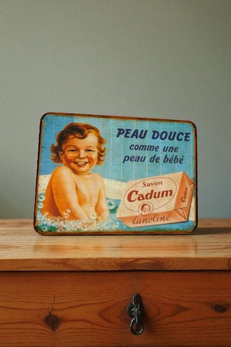 Plaque métal savon cadum - plaque,