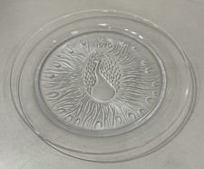 PLAT CRISTAL LALIQUE DECOR PAON 1970 PLAT COLLECTION LALIQUE FRANCE ASSIETTE
