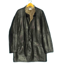 manteau CHRIST en cuir mouton noir taille 52 Fr ou XL