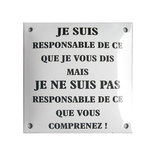 Plaque émaillée humoristique