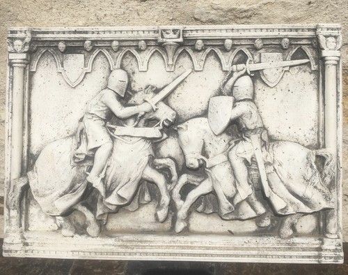 Bas relief plâtre scène - relief, en