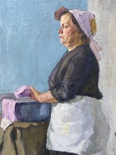 Lavandière & Ecole Russe & Huile sur Toile & Anonyme & Russie & Peinture & HST