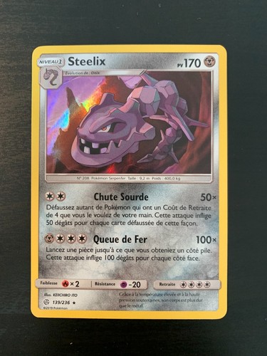 Carte pokémon holo steelix - pokémon,