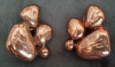 boucles d'oreilles métal doré Micris créateur Vintage Années 90