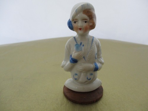 Flapper holding rose blue - blue, &