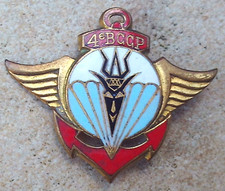 4 Bon. Colonial de Commandos Parachutistes,émail,dos guilloché