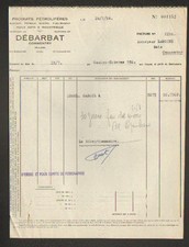 COMMENTRY (03) PRODUITS PETROLIFERES / ESSENCE PETROLE HUILES "DEBARBAT" en 1956