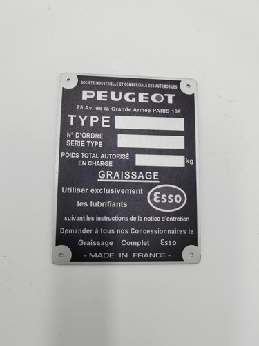 Plaque constructeur peugeot - plaque,