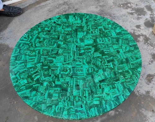 Round malachite table top - round,