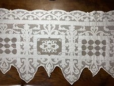 DENTELLE ANCIENNE - élément de rideau - 1.30 mètre - broderie