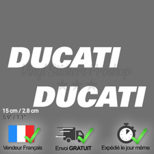 2 stickers pour DUCATI Blanc