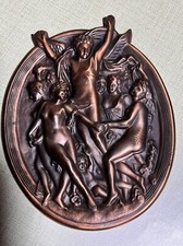 Poche murale vintage en métal scène Happy Time avec anges