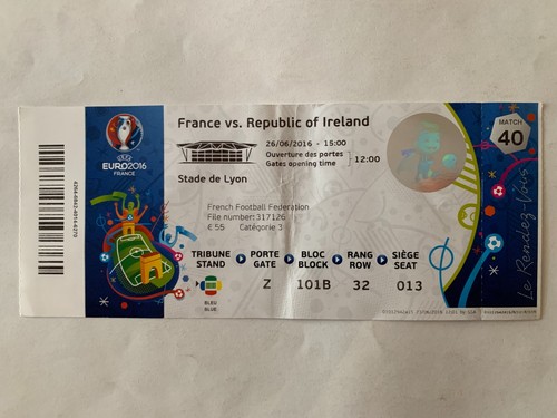 Ticket match uefa euro 2016 - ticket,