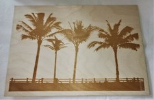 Pyrographie A4 Photo Boulevard Palmiers Contreplaqué Gravé Laser 