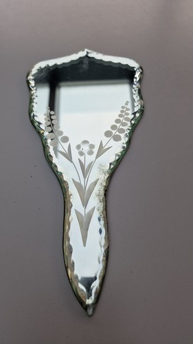 Ancien miroir main verre - ancien, en