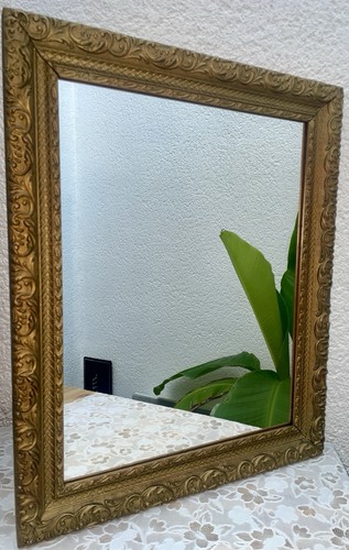 Miroir ancien doré - bois, et