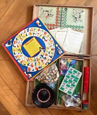 Coffret de Jeux, ancien, JeuJura, 8 jeux : chevaux, dames, loto etc… ann. 50-60