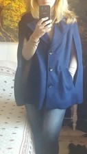 Manteau Cape laine bleu marine