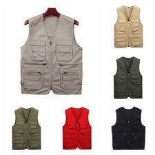 Gilet Sans Manches En Coton Pour Homme Multi Poches Utilitaire