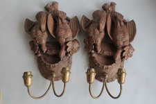 Paire d'appliques Oiseaux terre cuite Trophée de chasse (66323)