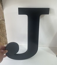 JOLIE LETTRE J D’ENSEIGNE DE MAGASIN EN BOIS MÉDIUM NOIR COLLECTION DECO LOFT