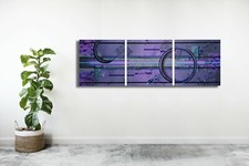 TRANSITION 2-TABLEAU ABSTRAIT- 120X40CM-Oeuvre authentique peinte en France