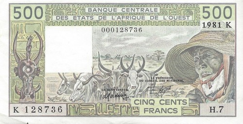 500 francs banque - 500, afrique
