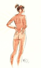 Nu nude dessin original 32 -