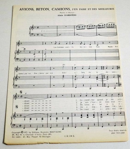 Partition vintage sheet music
