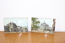 Carte postale  NEUSTADT banque & gare , fixée sous verre bombé , décoration 