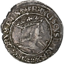France, François Ier, 1/2 Teston, Avant 1540, Lyon, 10ème type, Argent
